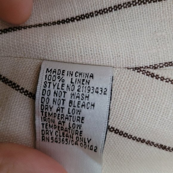 100pc Linen Cream Striped Blazer, ~Medium - Picture 10 of 10